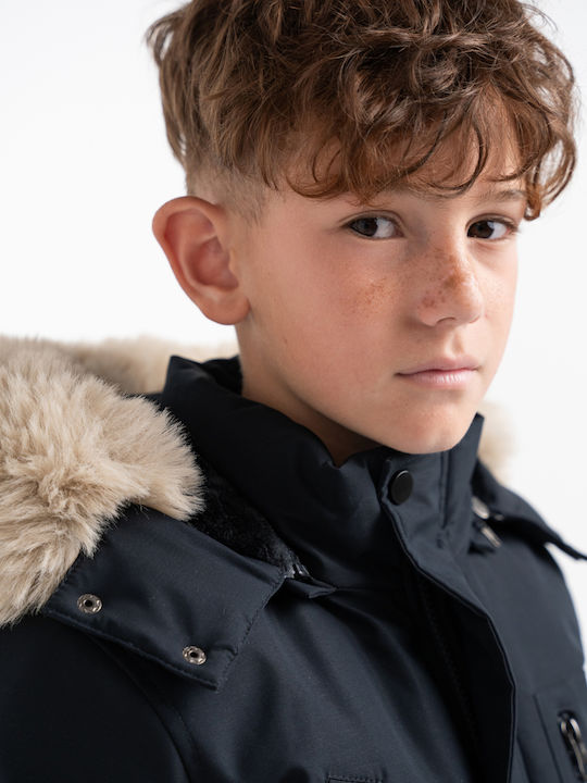 Kids' Parka with Lining & Hood Black