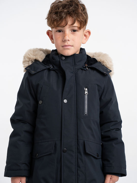 Kids' Parka with Lining & Hood Black