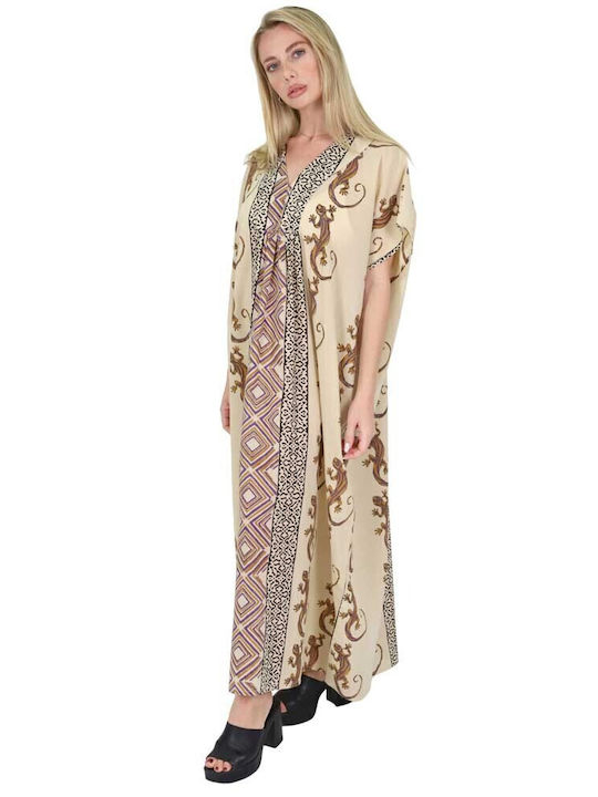 Aquablue Damen Maxi Kaftan Strand Beige