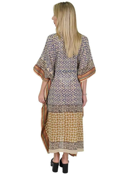 Aquablue Women's Maxi Caftan Beachwear Beige