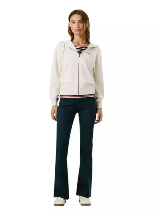 Women's Sweatshirt Jacket Hooded Ecru