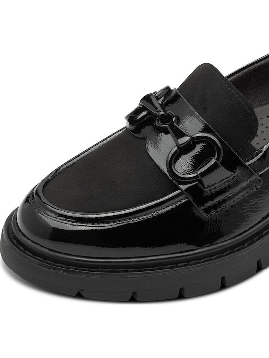 Leder Damen Mokassins in Schwarz Farbe