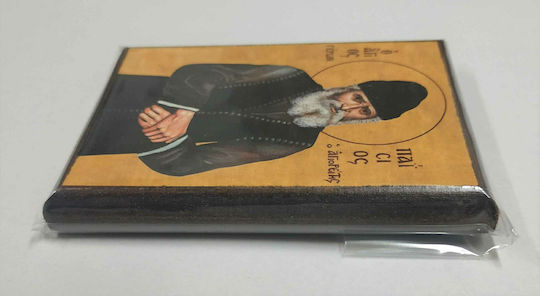 Saint Paisios of Mount Athos Elder Icon Wooden Frame Category Paper Krn No 00 Dimensions 6.5cm x 9.5cm Icon Wooden MDF S&k Byzantine Icons