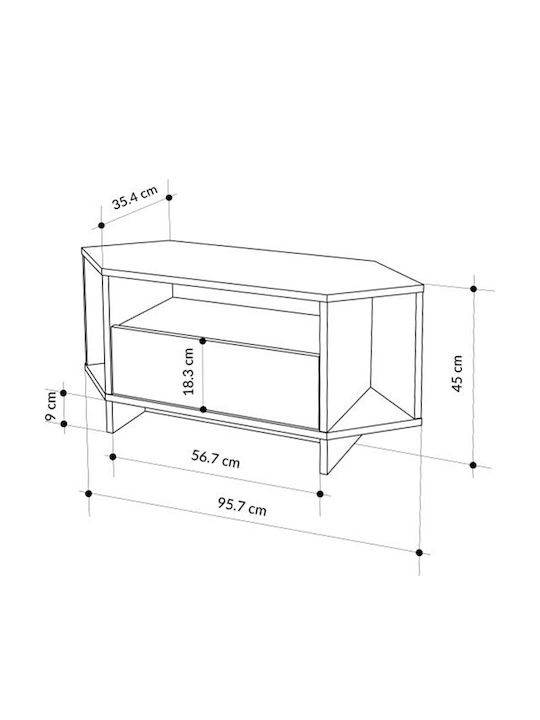 Έπιπλο Τηλεόρασης Viva Sapphire Oak Μ95.7xΠ35.4xΥ45cm