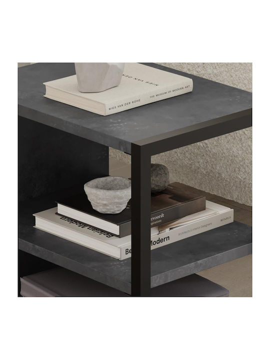 Rectangular Side Table Echo Echo Wooden Gray Retro W30xL42xH45cm