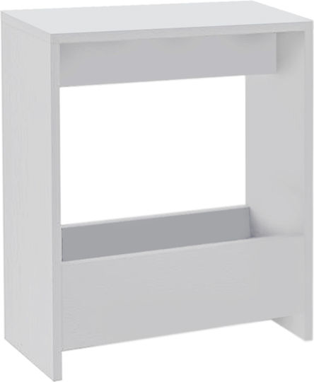 Rectangular Side Coffee Table Simpi Wooden White W55xL20xH60cm