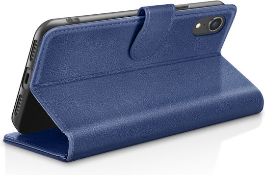 Husă Wallet Zanaé iPhone XR Funcție Stand Tab Magnetic Albastru Închis