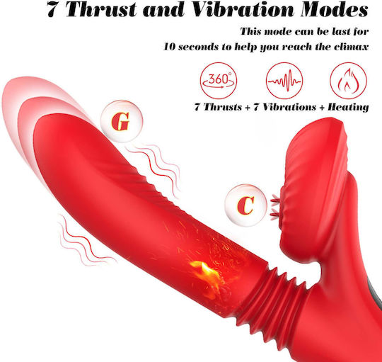 Silikon Vibrator 7 Leistungsstarke Modi Lecken Vorstoßende Erwärmung