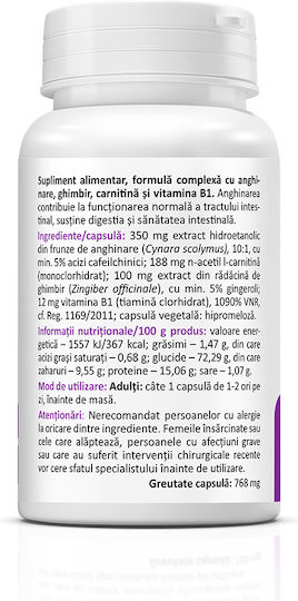Zenyth Motility Help with Carnitine 350mg and Flavor Ginger 100gr 30 caps