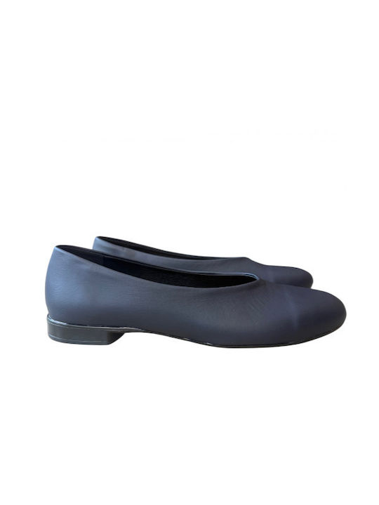 Lederne Damen Ballerinas in Blau Farbe