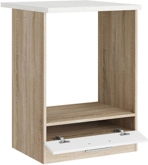 Ντουλάπι Κάτω Φούρνου με Πάγκο Εργασίας Sonoma Oak, White 60x46x85εκ. Ντουλάπι Κάτω Φούρνου με Πάγκο Εργασίας Sonoma Oak, White 60x46x85εκ.