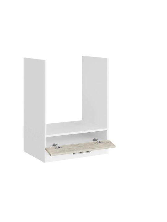 Lower Oven Cabinet White, White Craft Oak 60x46x82cm