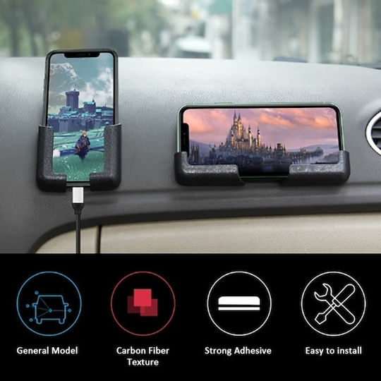Suport Telefon Dimensiuni Reglabile Montare Adezivă Pvc Universal Negru