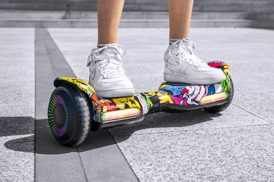 Rebel Cruiser Kinder Hoverboard mit 10 km/h Höchstgeschwindigkeit und 8 km Reichweite in Schwarz Farbe