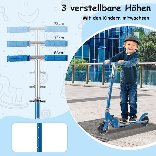 Costway Kinderroller Klappbar 2-Rad Blau