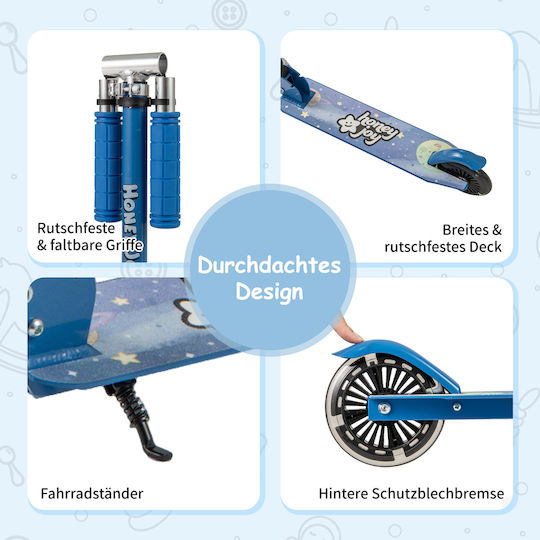 Costway Kinderroller Klappbar 2-Rad Blau