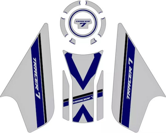 Gpk 3D Tank Protector Set Yamaha Tracer 7 2020-2024 White Blue