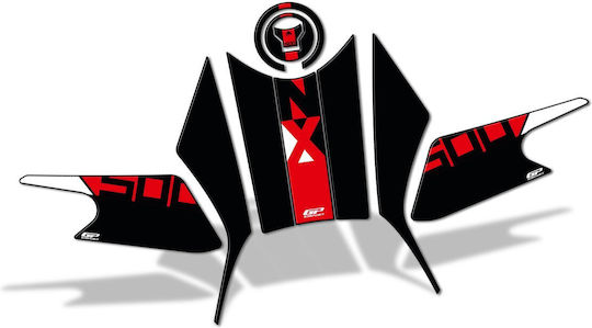 Gpk 3d Stickers Set Tank Pad Honda Nx500 2025-2026 Black Red