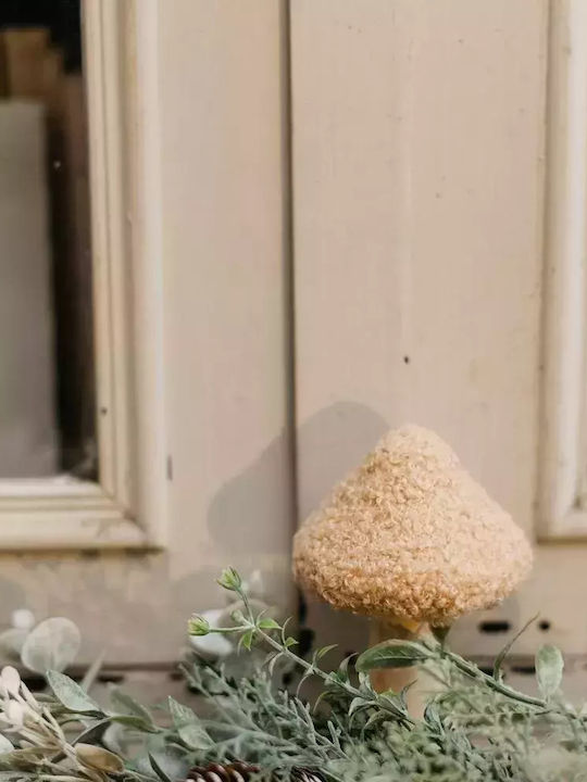 Beauty Home Christmas Wooden Figure Mushroom Beige Length 7.5cm Mushroom