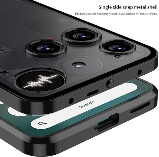 Aluminium Alloy Umschlag Rückseite Kunststoff Schwarz (Nothing Phone (3))
