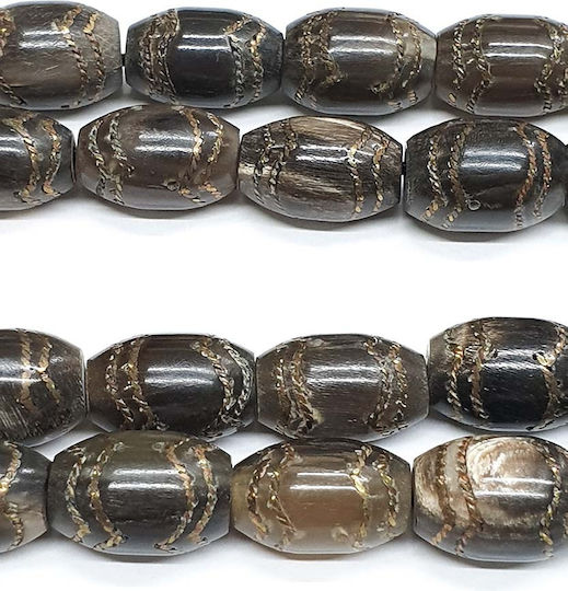 Roloi Komboloi Horn Worry Beads with 25 Beads Gray 37cm
