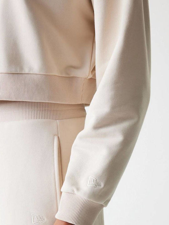 Cropped Γυναικείο Φούτερ Light Beige