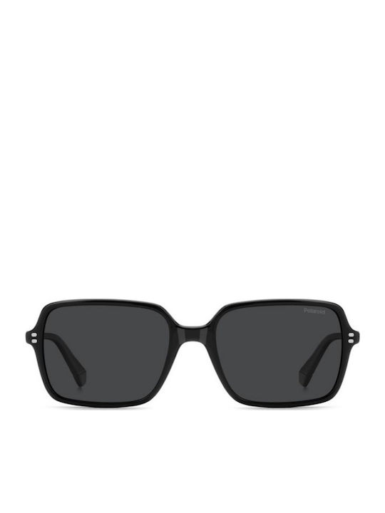 Polaroid Damentragen Sonnenbrille mit Schwarzem Horn umrandetem Rahmen und Grauen Gläsern PLD6247/S 807/M9