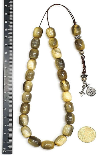 Roloi Komboloi Horn Worry Beads with 23 Beads Multicolour 32cm