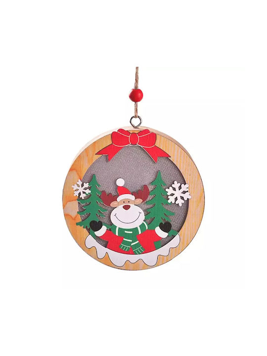 Ornament suspendat Glob Din lemn cu lumină LED Set 5buc