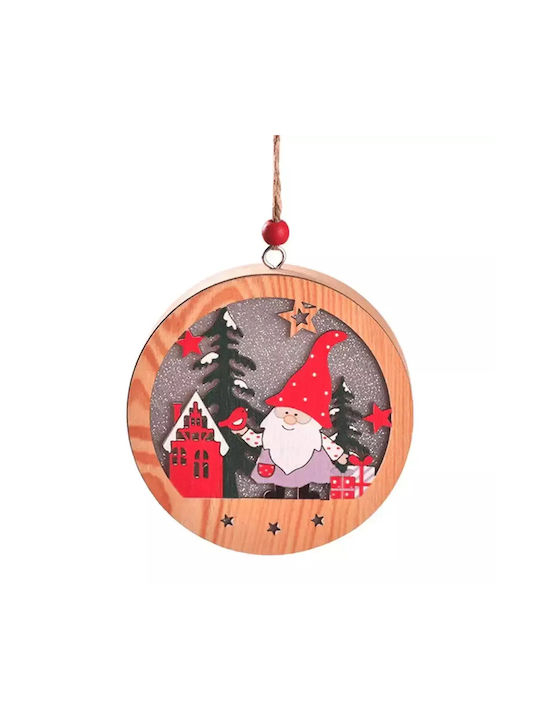 Ornament suspendat Glob Din lemn cu lumină LED Set 5buc