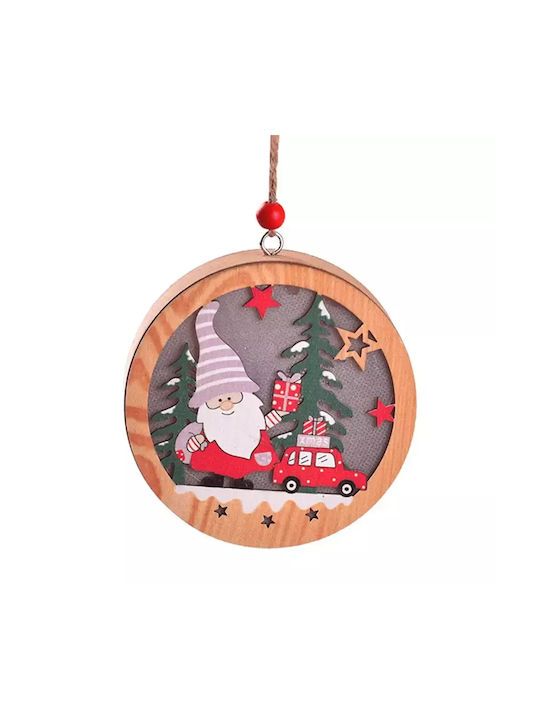 Ornament suspendat Glob Din lemn cu lumină LED Set 5buc