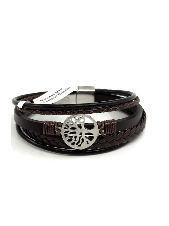 Legend Accessories Men's Leather Bracelet 21cm