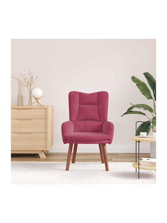 Πολυθρόνα Relax Βελούδινη Κόκκινο 63x67x94cm