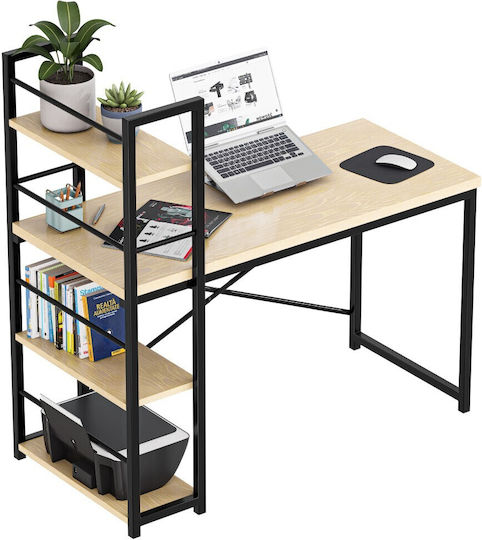 Schreibtisch Leader Holz mit Bücherregal Rosa 120x60x75cm