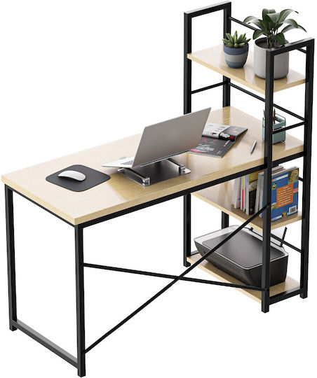 Schreibtisch Leader Holz mit Bücherregal Rosa 120x60x75cm