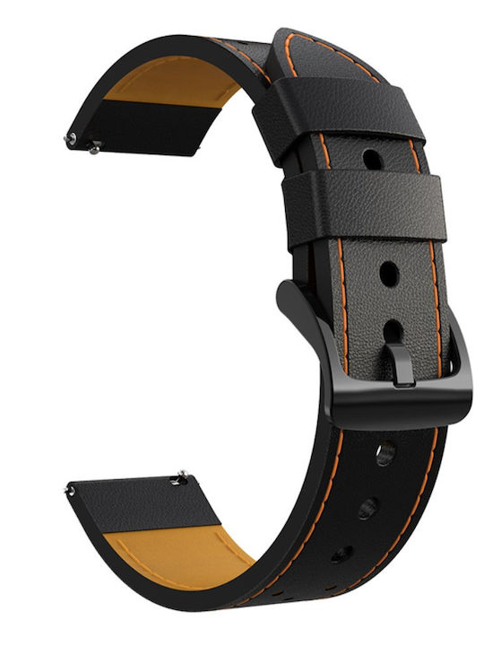Lederriemen Schwarz 22mm