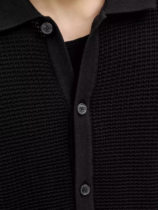 Kurzärmlig Baumwolle Hemd Black