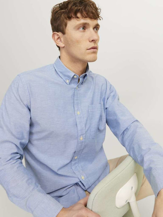Long-sleeved Cotton Shirt Cashmere Blue