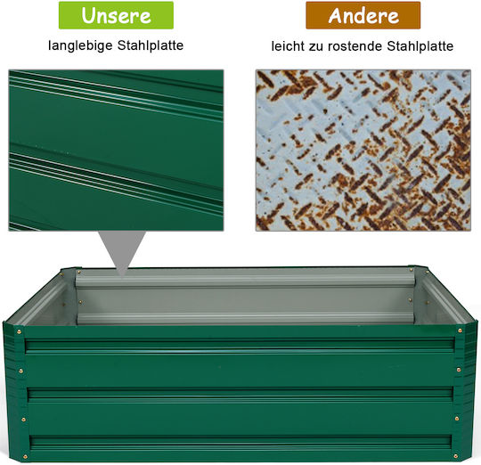 Costway Ghiveci Metal Verde 100x30.5x80cm.