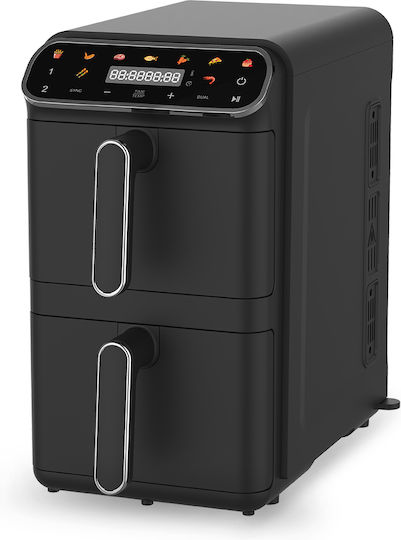 HomeVero Air Fryer with Double Detachable Bucket 11lt Black HV-AF11DDK