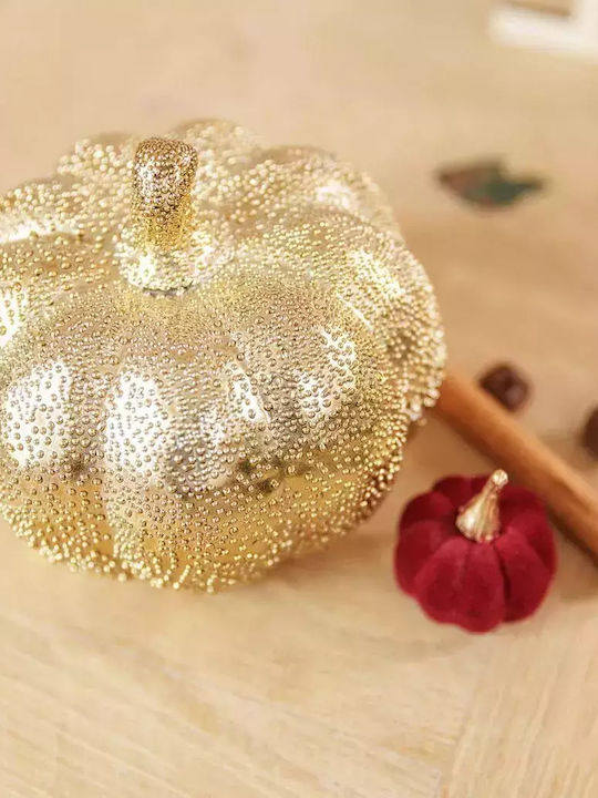 Beauty Home Christmas Ceramic Figure Pumpkin Gold Length 12cm