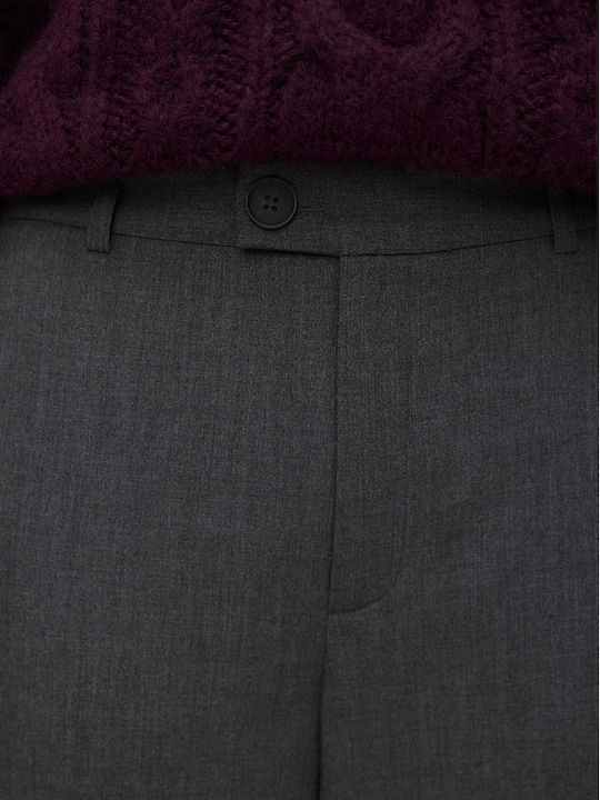 Women's Fabric Trousers Straight Line Gray