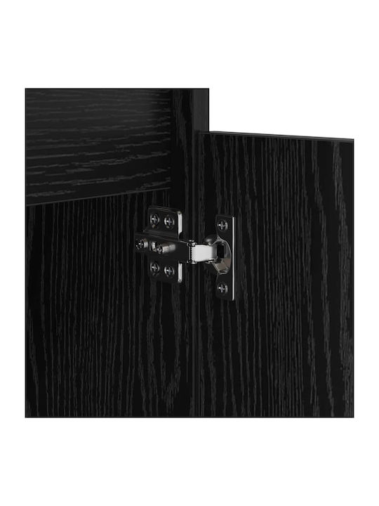 Wooden Bedside Table Black Oak 40x35x70cm