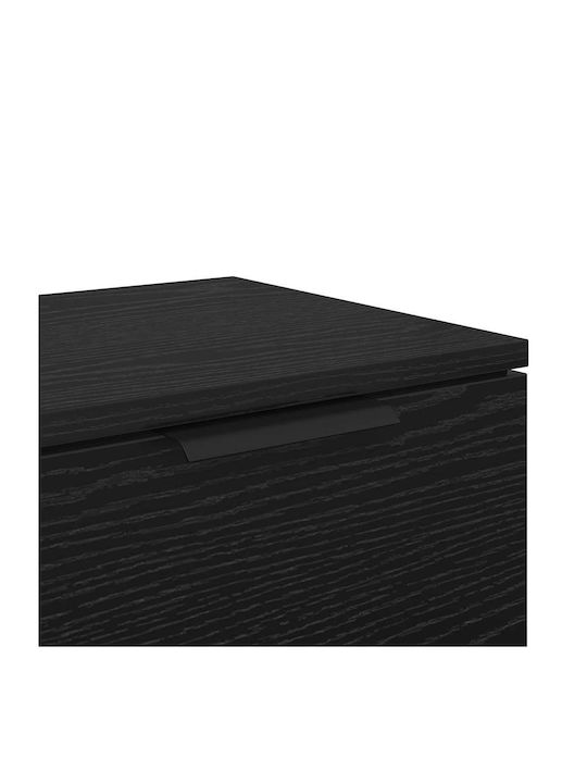 Κομοδίνα Ξύλινα Μαύρη δρυς 2τμχ 34x30x20cm