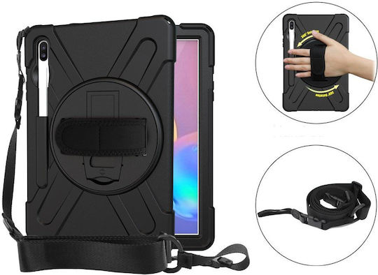 Galaxy Umschlag Rückseite Drehbar Robust Schware (Samsung Galaxy Tab S6 T860/T865)