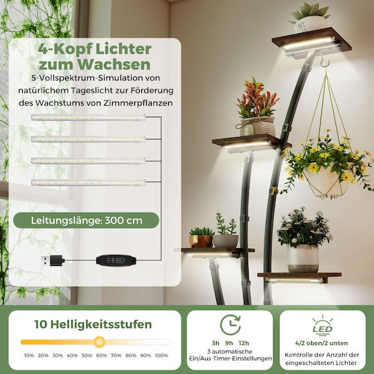 Costway Blumentopf-Regal Metall Braun