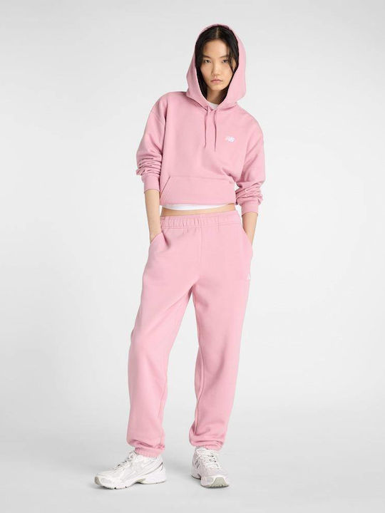 Essentials Women's Sweatshirt French Terry with Hooded Pink