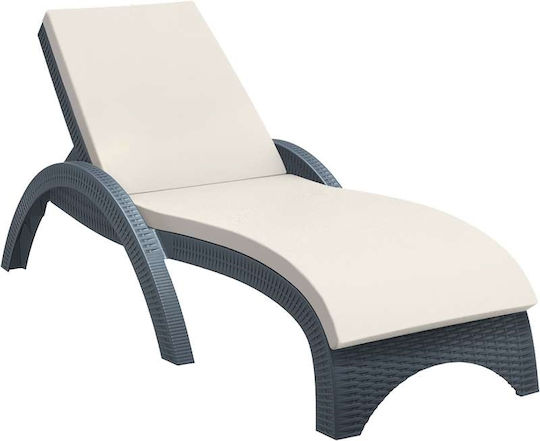 Zita Plus Sonnenbank-Kissen Mit Rückenlehne Fiji Ecru 186x59cm