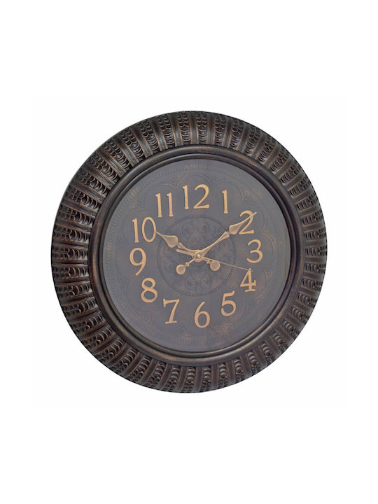 Dunkelbraune Goldene Wanduhr 50,5x5,7cm ankor