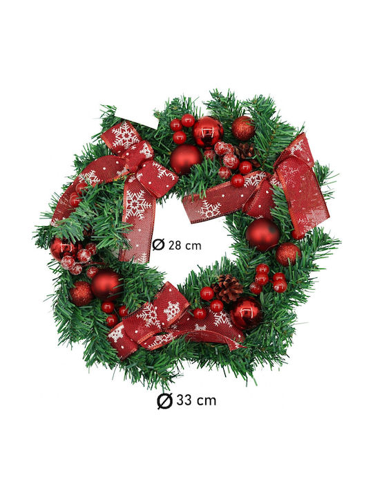 Weihnachtsdekoration Kunststoff Kranz mit Durchmesser 35cm.